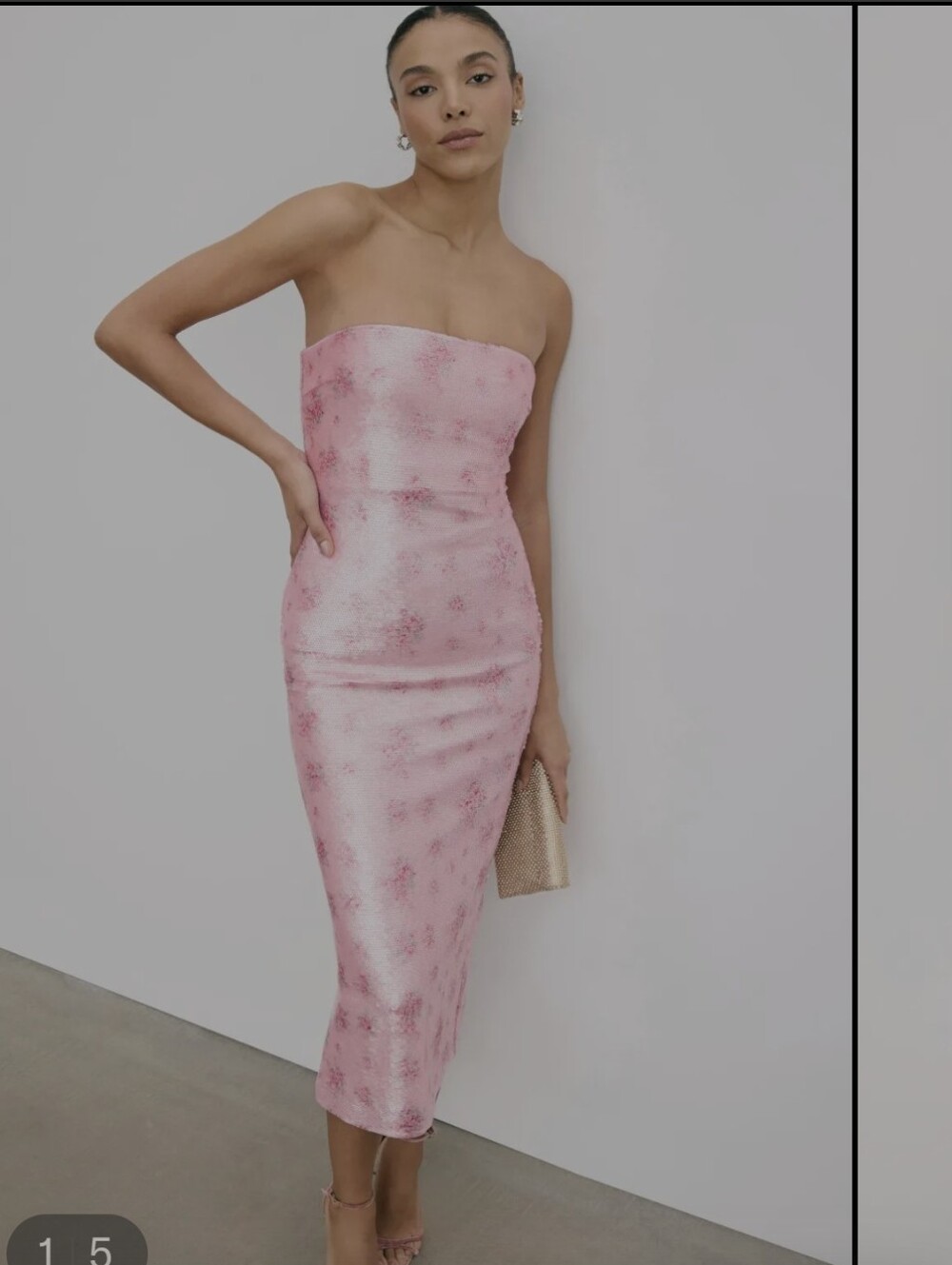 LOVE SHACK FANCY EUC STASIA PINK SEQUIN LINED BODYCON DRESS SIZE 8